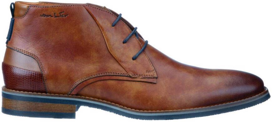 Van Lier Amalfi leren veterschoenen cognac