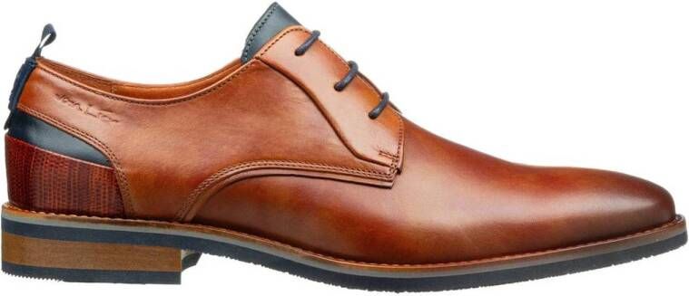 Van Lier Amalfi leren veterschoenen cognac