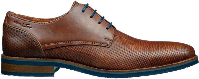 Van Lier Amalfi leren veterschoenen licht cognac