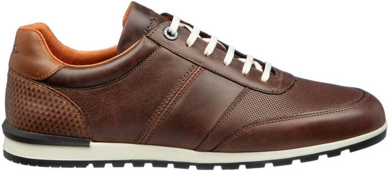 Van Lier Anzano leren sneakers bruin cognac