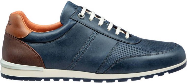 Van Lier Anzano leren sneakers donkerblauw