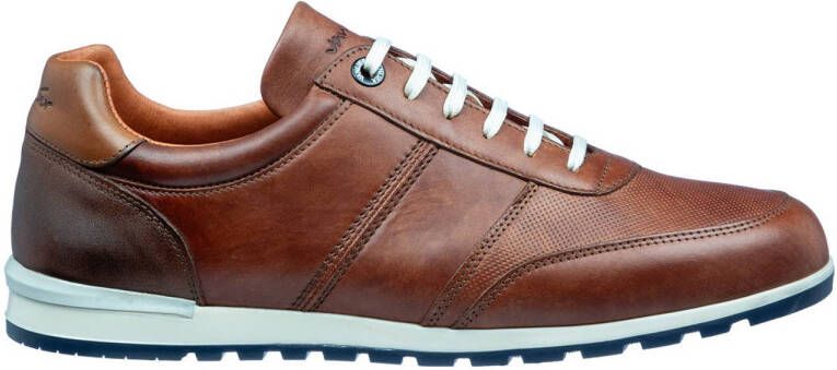 Van Lier Anzano leren sneakers licht cognac