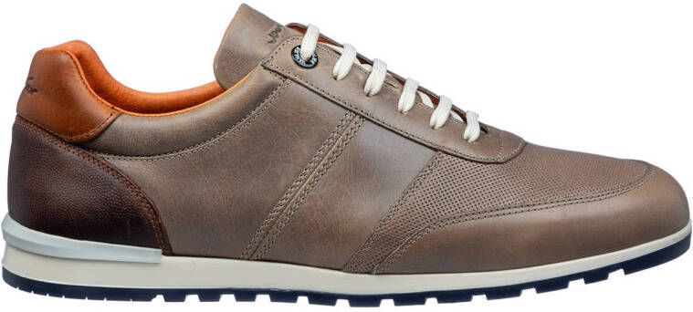 Van Lier Anzano leren sneakers taupe