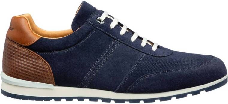 Van Lier Anzano suède sneakers donkerblauw