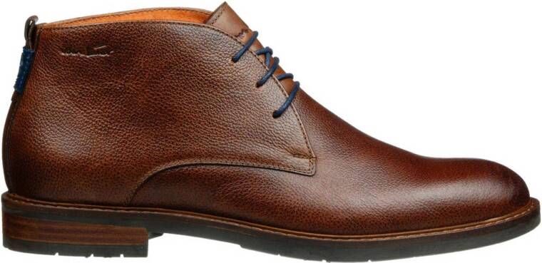 Van Lier Boston leren veterschoenen bruin cognac