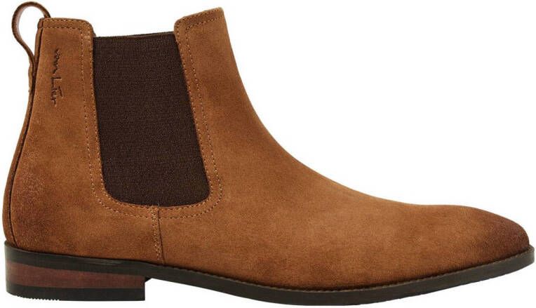 Van Lier Bregenz leren chelsea boots cognac