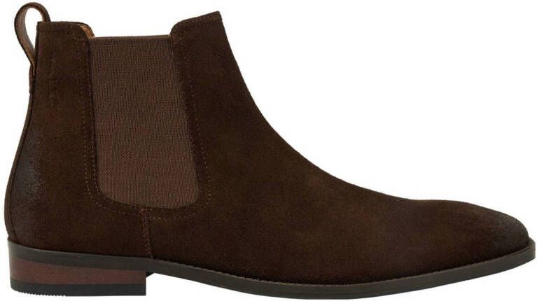 Van Lier Bregenz leren chelsea boots donkerbruin