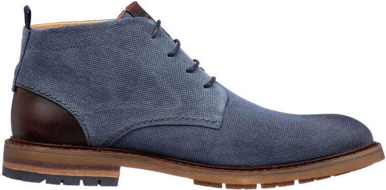 Van Lier Dino suède veterboots blauw