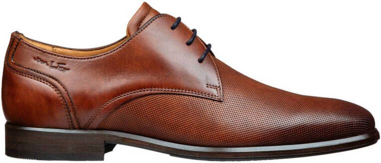 Van Lier Erasmo leren veterschoenen cognac