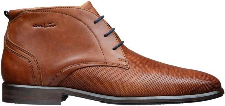 Van Lier Erasmo leren veterschoenen cognac