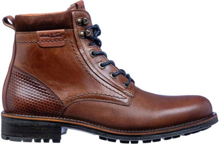 Van Lier Fritz leren veterboots bruin cognac