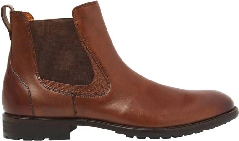 Van Lier Henry leren chelsea boots cognac