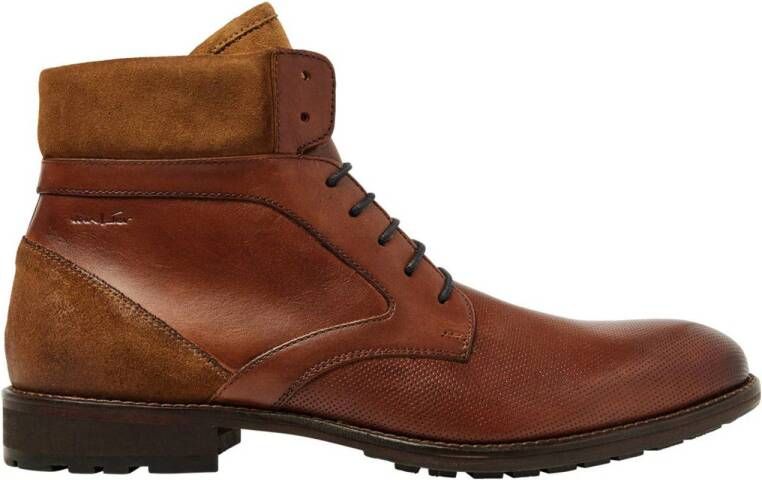 Van Lier Henry leren veterboots cognac