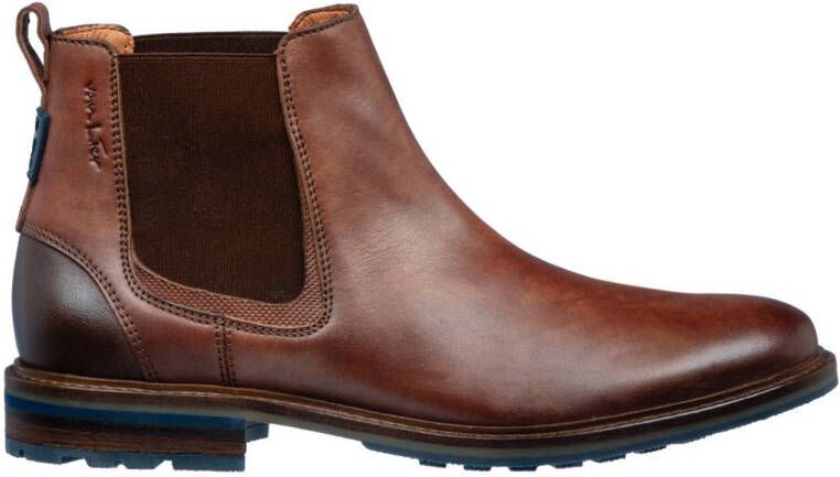 Van Lier leren chelsea boots cognac