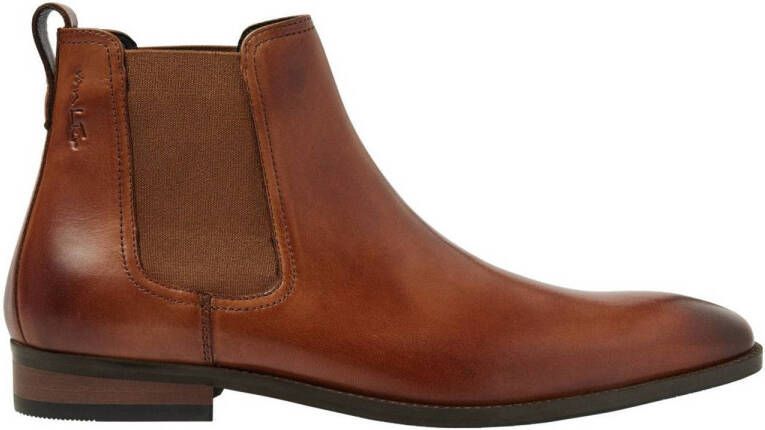 Van Lier leren chelsea boots cognac