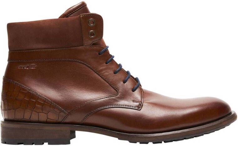 Van Lier Henry leren veterboots cognac