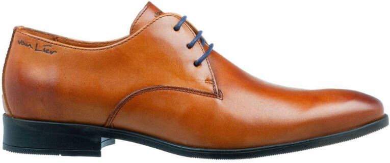 Van Lier leren veterschoenen cognac