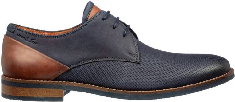 Van Lier Sabinus leren veterschoenen donkerblauw