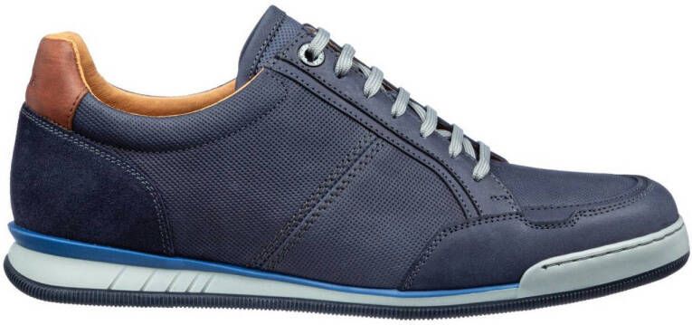 Van Lier Magnus nubuck sneakers donkerblauw