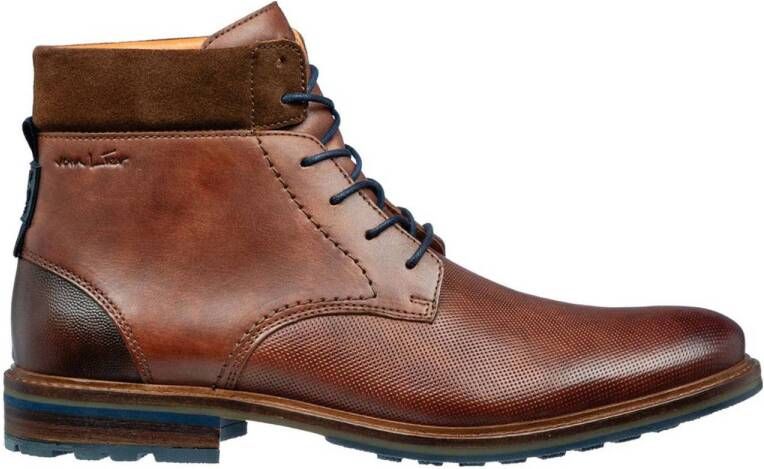 Van Lier Monti leren veterschoenen licht cognac