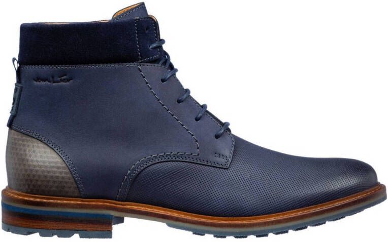 Van Lier Monti nubuck veterboots donkerblauw