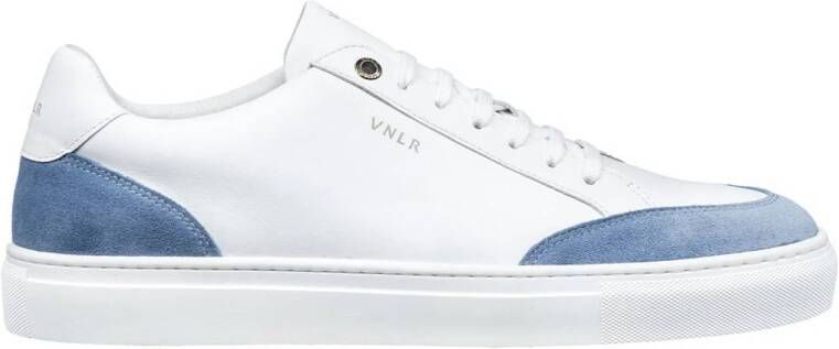 Van Lier Novara leren sneakers wit blauw