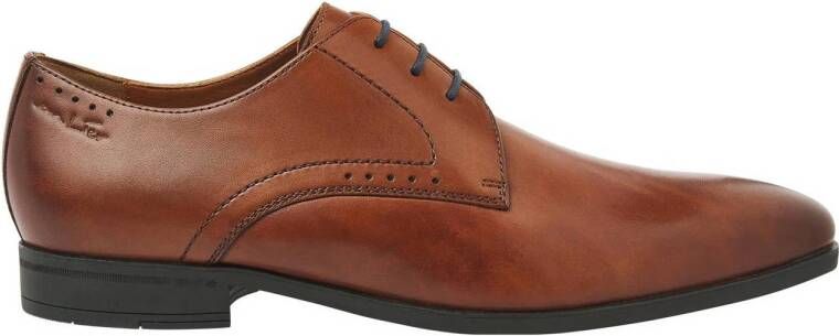 Van Lier Portofino leren veterschoenen cognac