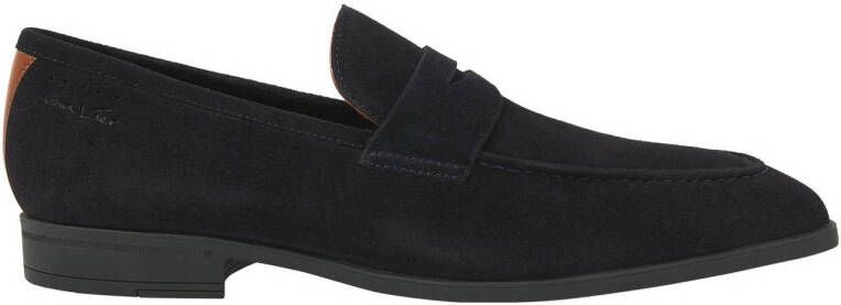 Van Lier Portofino suède loafers donkerblauw