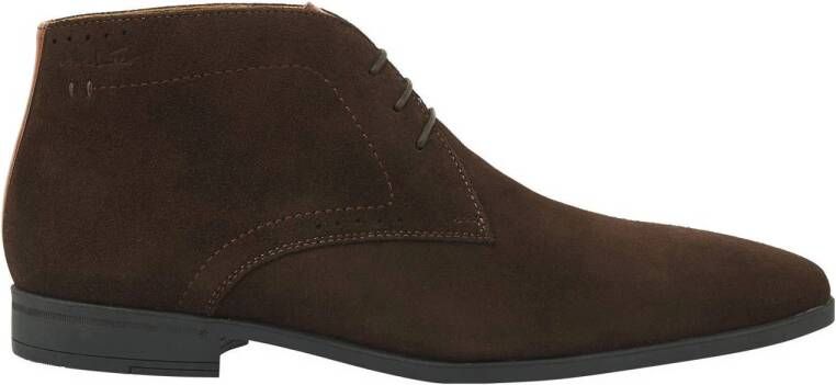 Van Lier Portofino suède veterschoenen bruin
