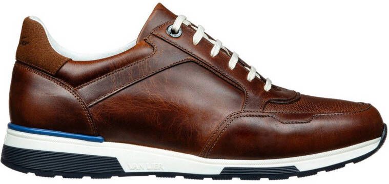 Van Lier Positano leren sneakers bruin cognac