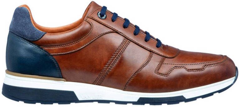 Van Lier Positano leren sneakers licht cognac