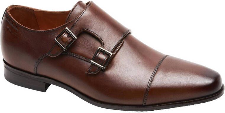 Van Lier Rhodes leren gespschoenen cognac