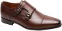 Van Lier Rhodes leren gespschoenen cognac - Thumbnail 1