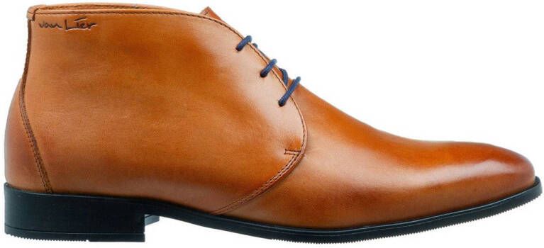 Van Lier Riva leren veterschoenen cognac