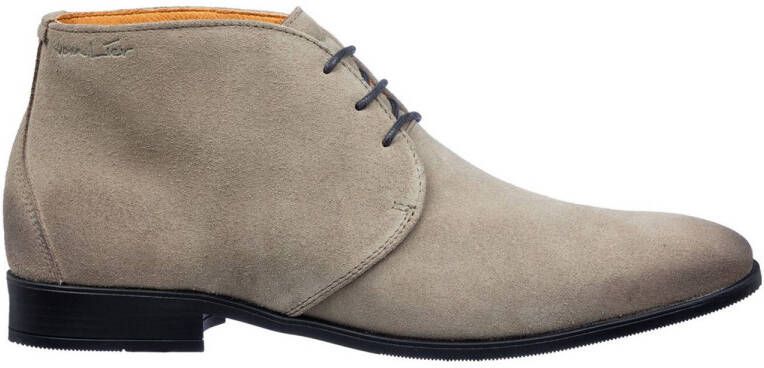 Van Lier Riva suède veterschoenen taupe