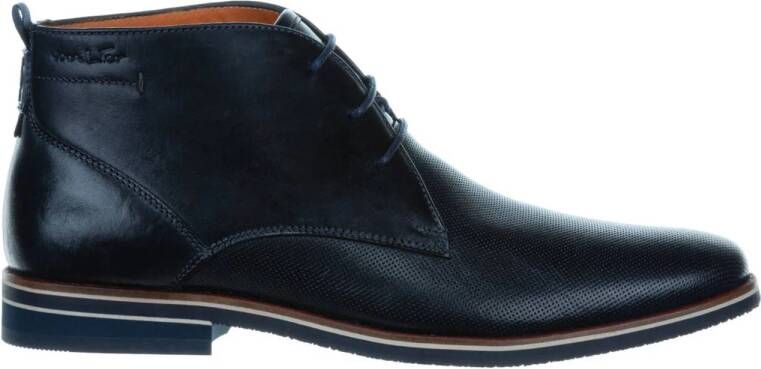 Van Lier Sabinus leren veterschoenen donkerblauw