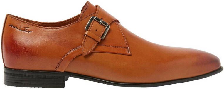 Van Lier Sanremo leren gespschoenen cognac