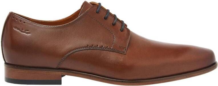 Van Lier Santorini leren veterschoenen cognac