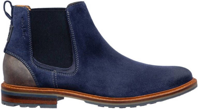 Van Lier suède chelsea boots blauw