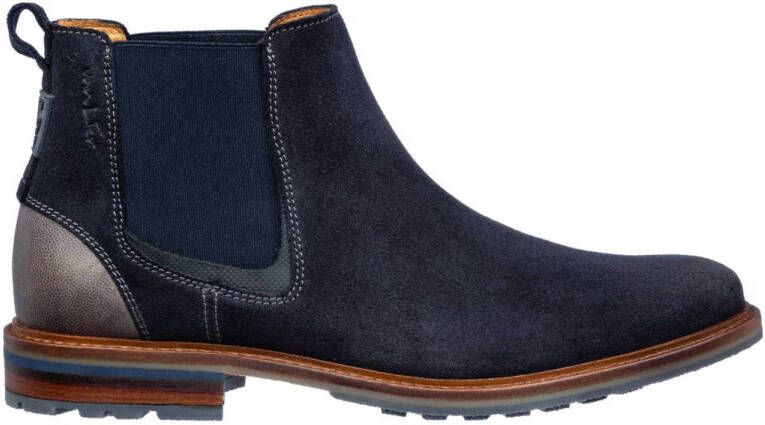 Van Lier suède chelsea boots donkerblauw