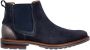 Van Lier suède chelsea boots donkerblauw - Thumbnail 1