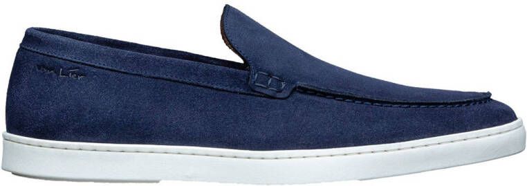 Van Lier suède loafers donkerblauw