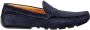 Van Lier suède mocassins donkerblauw - Thumbnail 1