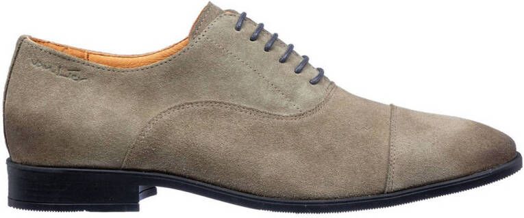 Van Lier suède veterschoenen taupe