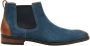 Van Lier Vienna suède chelsea boots blauw - Thumbnail 1