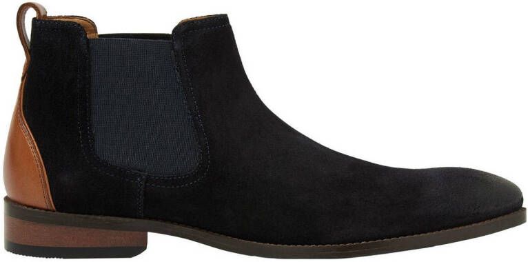 Van Lier Vienna suède chelsea boots donkerblauw