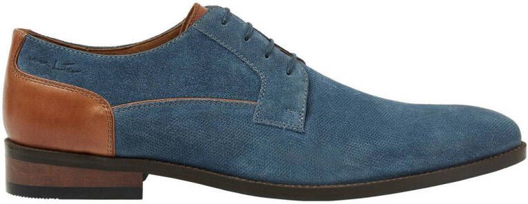 Van Lier Vienna suède veterschoenen blauw