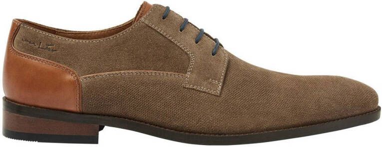 Van Lier Vienna suède veterschoenen taupe