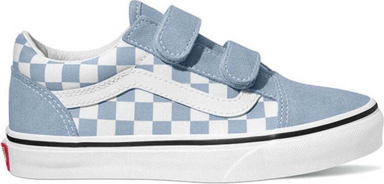 Vans Old Skool Color Theory Checkerboard sneakers lichtblauw wit Jongens Meisjes Textiel 33