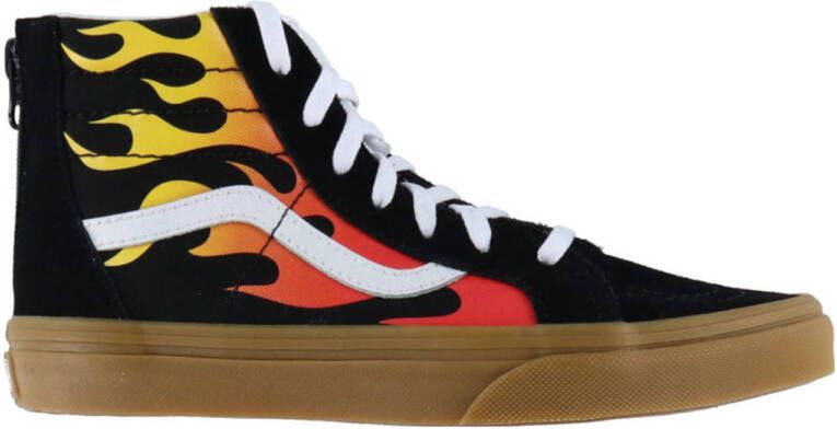 VANS SK8-Hi Zip sneakers zwart rood oranje